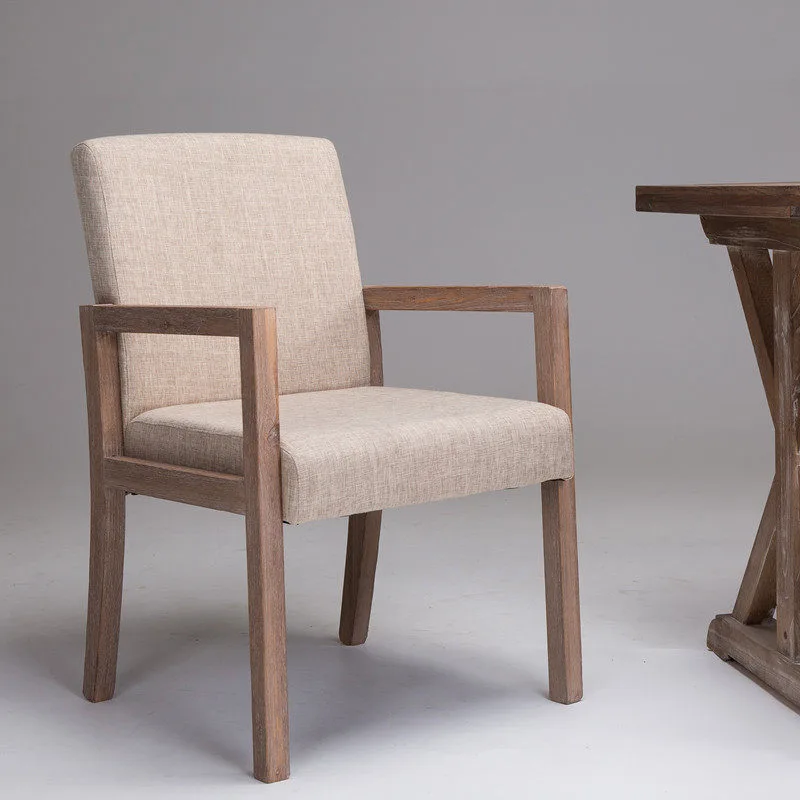 JP Comfortable Solid Wood Armrest Dining Chair