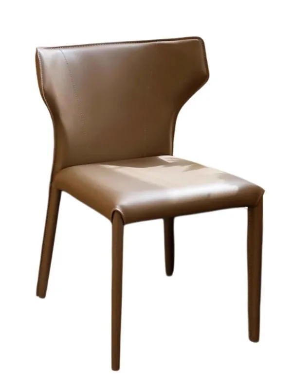 JP Nordic Saddle Leather Dining Chair Steel