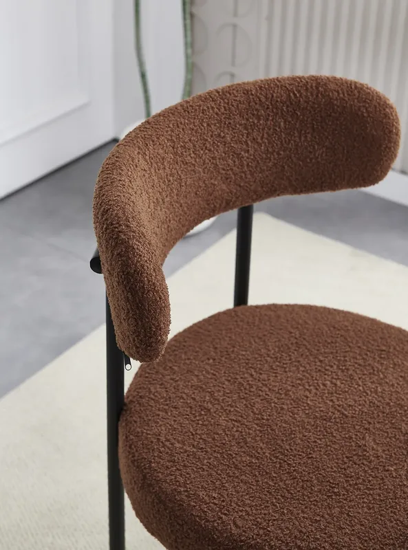 JP Nordic Modern White Curved Back Upholstered photo 3