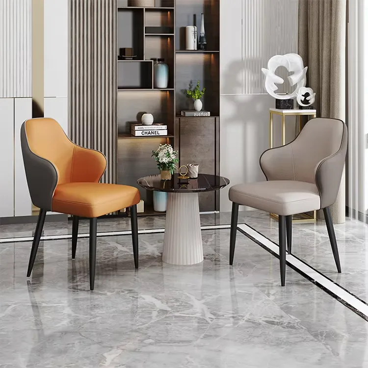 JP a Light Luxury Iron Leather Dining