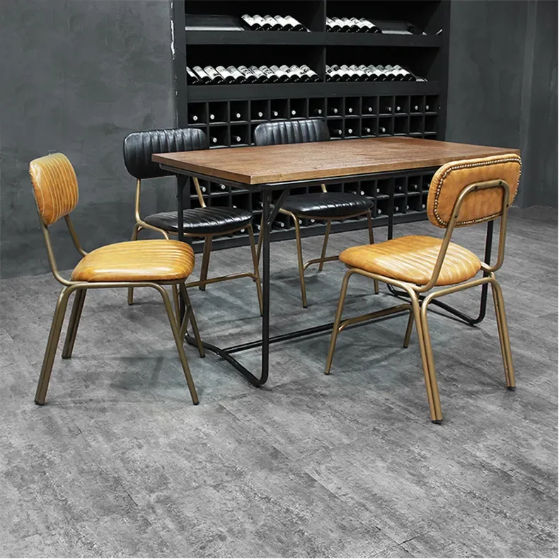 JP Cheap Leather Dining Chair Metal Leg