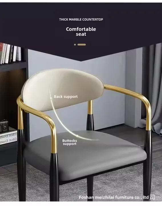 JP Dining Chair Italian Designer Leather Metal photo 3