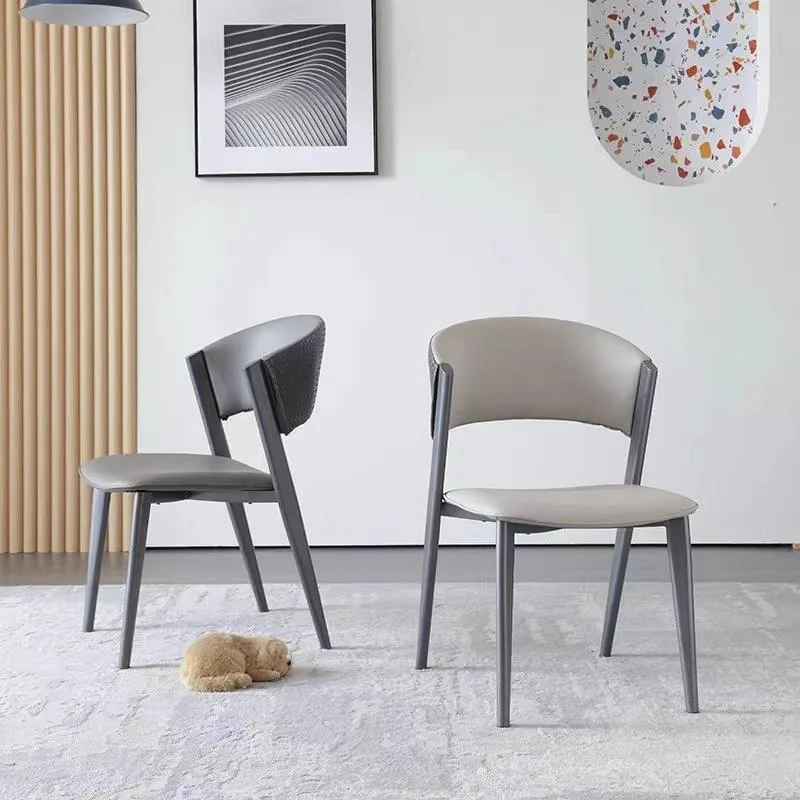JP Dining Chair Luxury Fabric Leather Metal