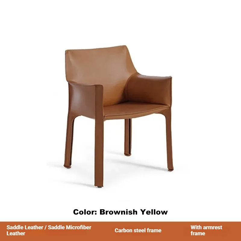 JP Dining Chairs Metal Leather Yellow Leather photo 3