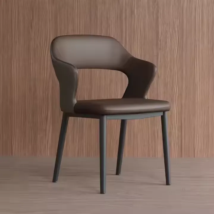 JP High-quality Ergonomic Iron Leather Dining Chairs
