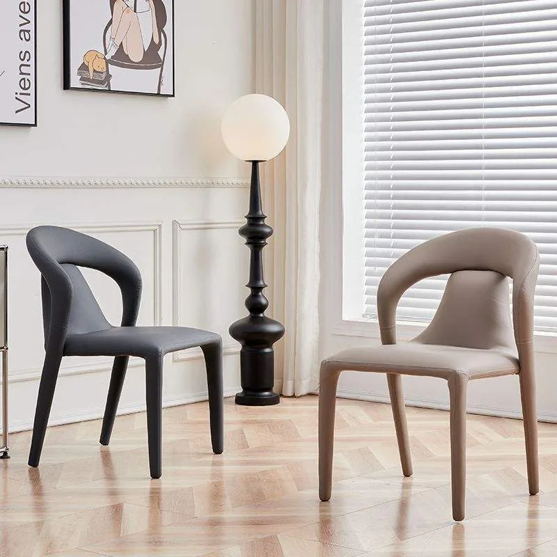 JP Italian Designer Dining Chair Hole Leather