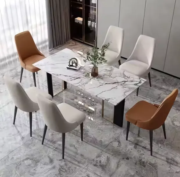 JP Light Luxury Leather Upholstered Dining Chair photo 3