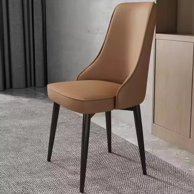 JP Light Luxury Leather Upholstered Dining Chair