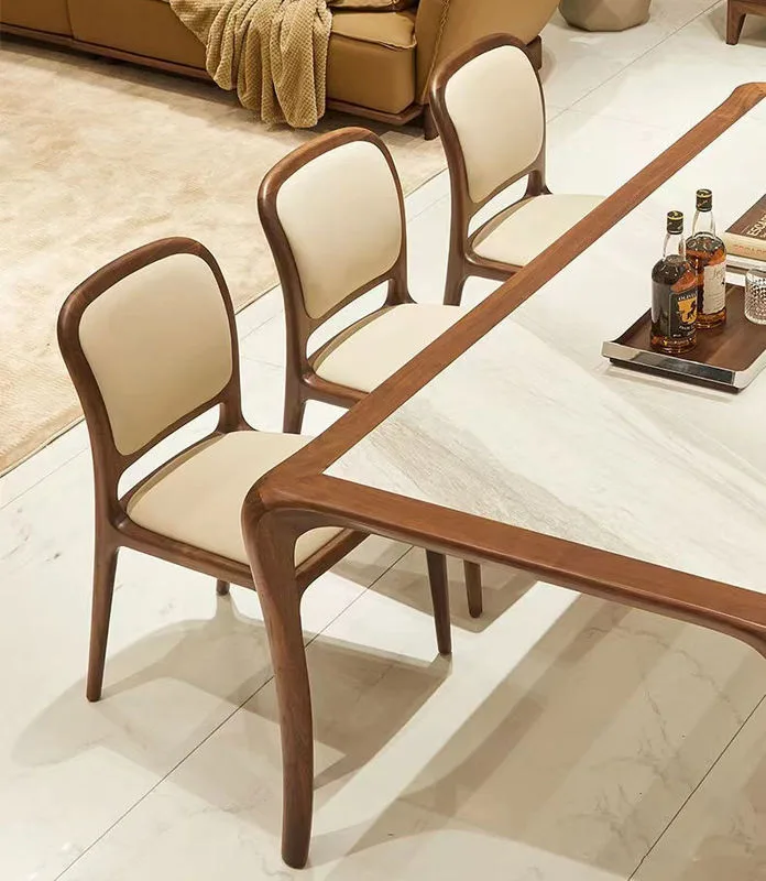 JP Luxury Dining Chairs Leather Upholstered Cushion photo 3