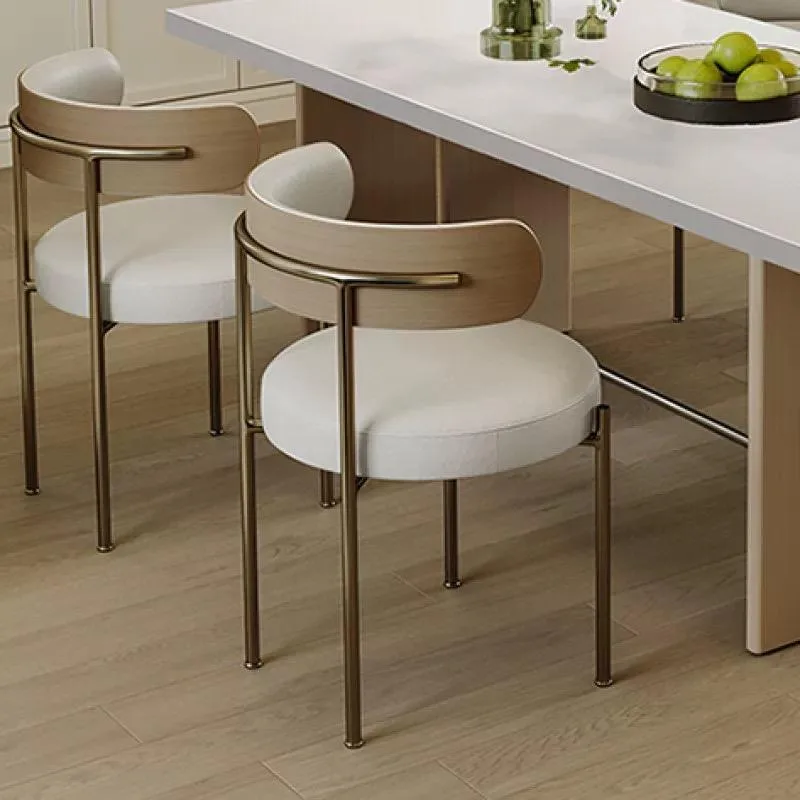 JP Luxury Modern White Fabric Dining Chair photo 2