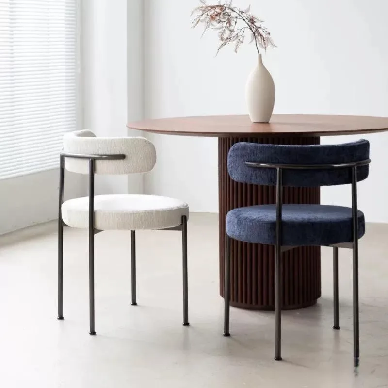 JP Luxury Modern White Fabric Dining Chair photo 3