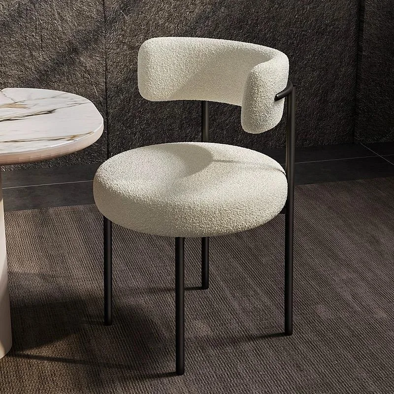 JP Luxury Modern White Fabric Dining Chair