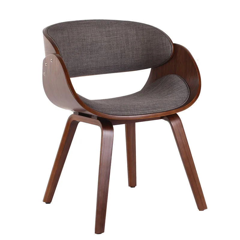 JP Mid Century Wooden Dining Chair U-Shaped Fabric