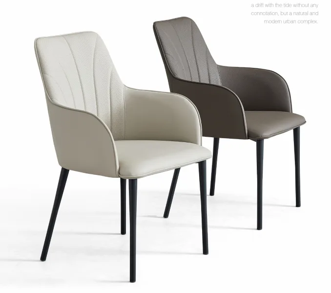 JP Modern Black Leg Leather Dining Chair photo 2