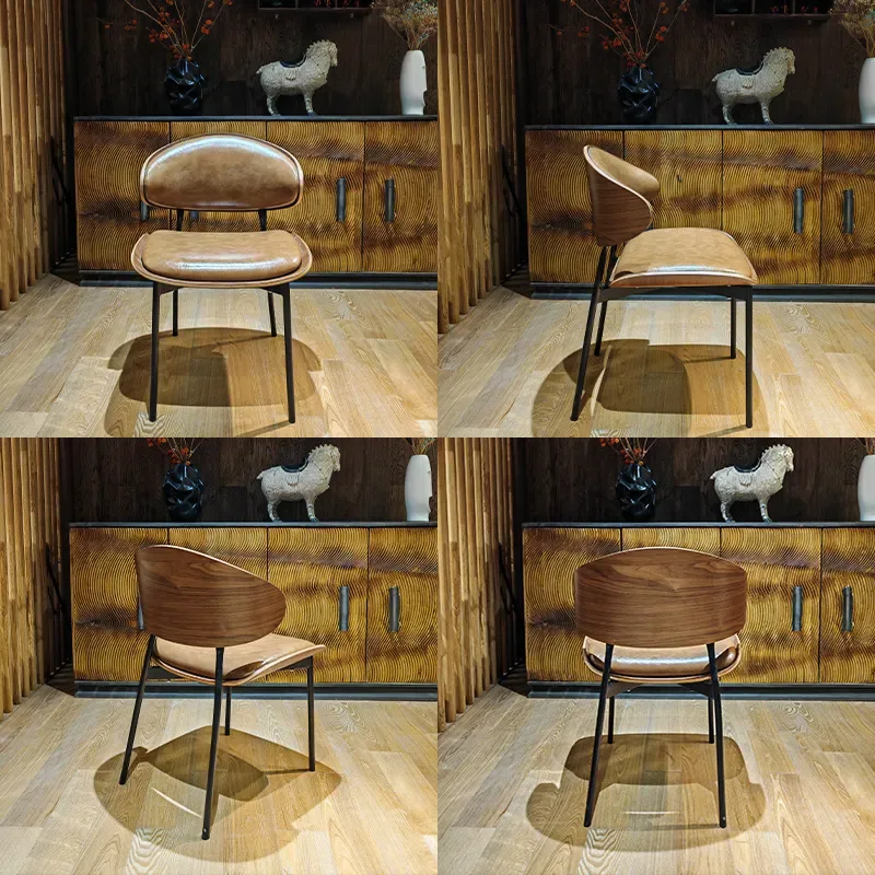 JP Modern Brown Leather Upholstered Coffee Shop photo 3