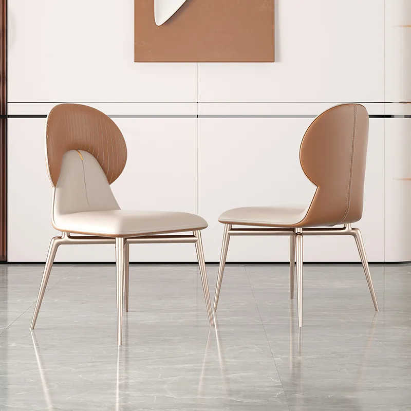 JP Modern Dining Leather Chairs Brushed Stainless photo 3