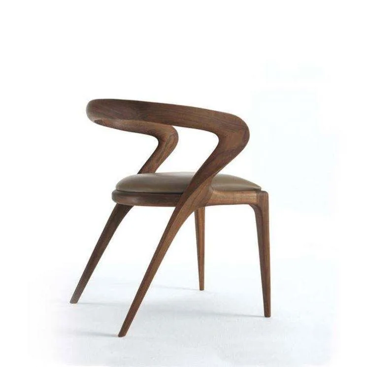JP Modern Leather Wood Solid Oak Chairs photo 2