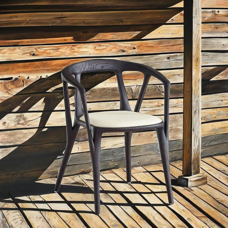 JP Modern Luxury Faux Leather Wooden Dining photo 3