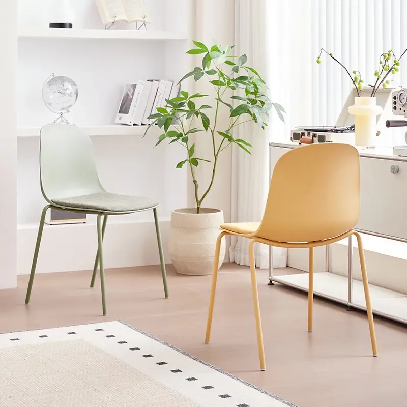 JP Modern Minimalist Plastic Metal Dining Chair photo 3