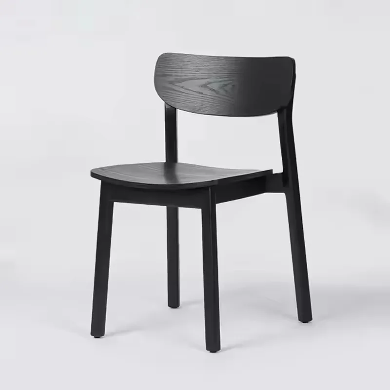 JP Modern Minimalist Solid Wood Dining Chairs with PU