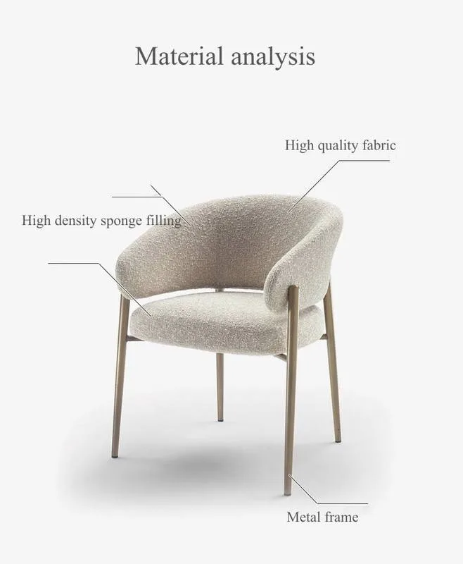 JP Modern Simple Home Lamb Velvet Dining Chair with photo 2