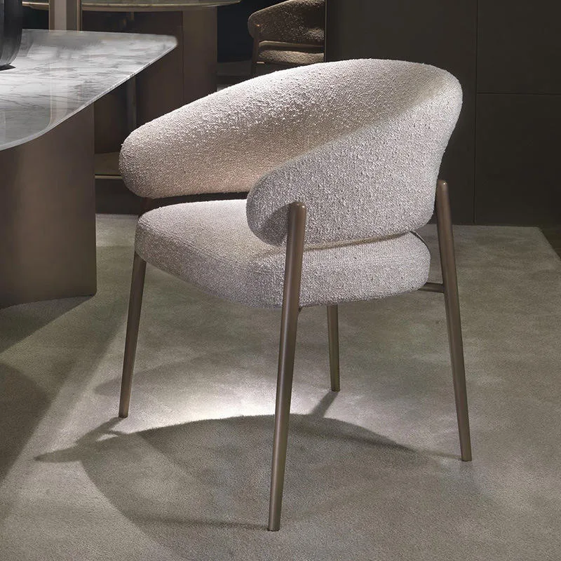 JP Modern Simple Home Lamb Velvet Dining Chair with