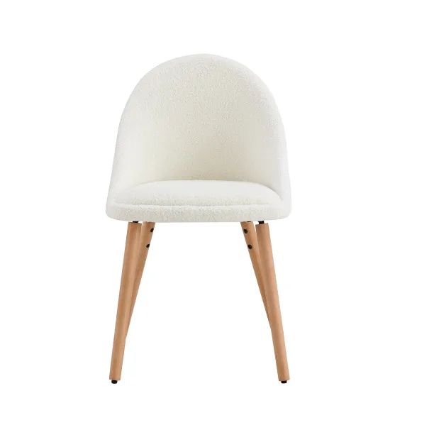 JP Modern Upholstered Dining Chair Ivory Metal photo 3