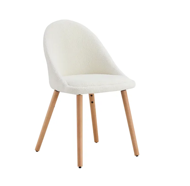 JP Modern Upholstered Dining Chair Ivory Metal
