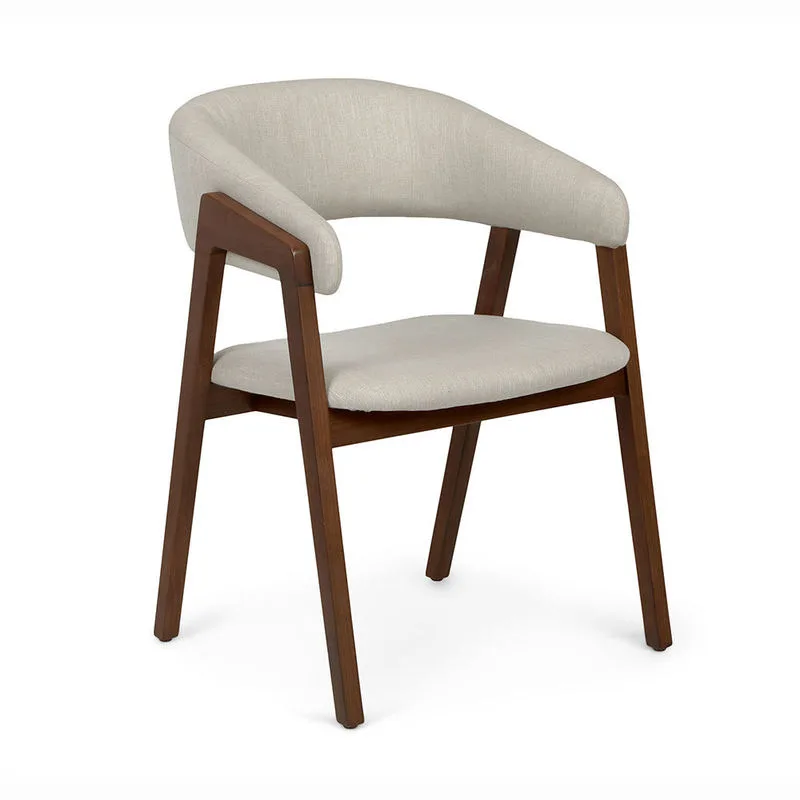 JP Modern Upholstered Solid Walnut Dining Armchair