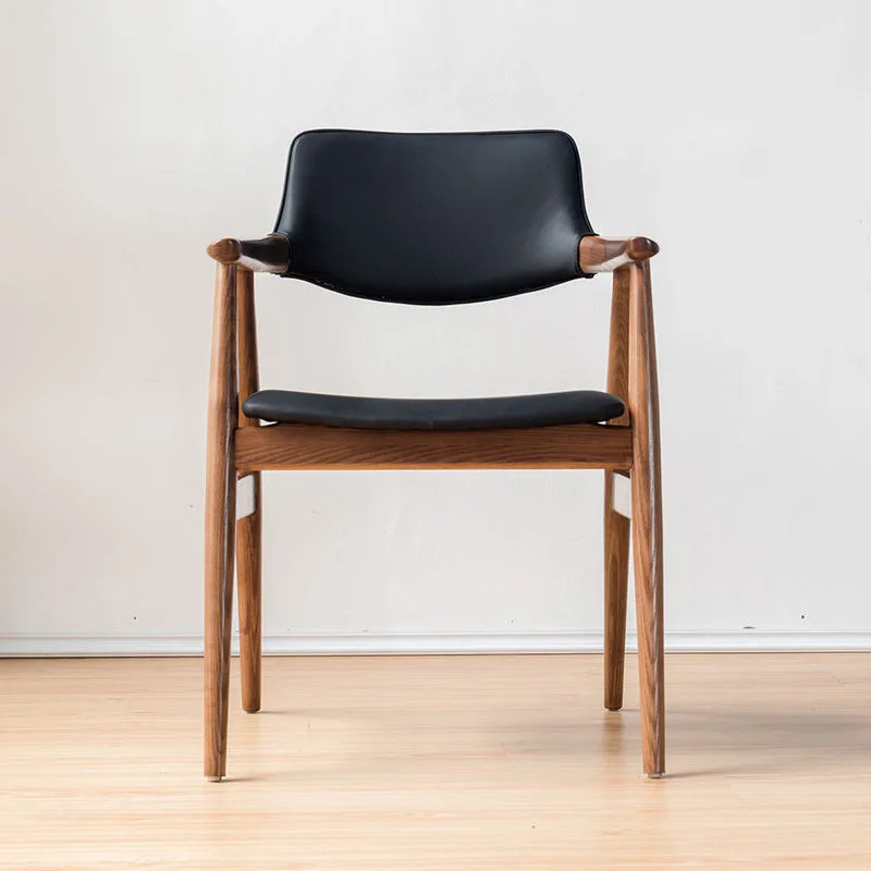 JP Nordic Design Walnut Black Leather Upholstered photo 2
