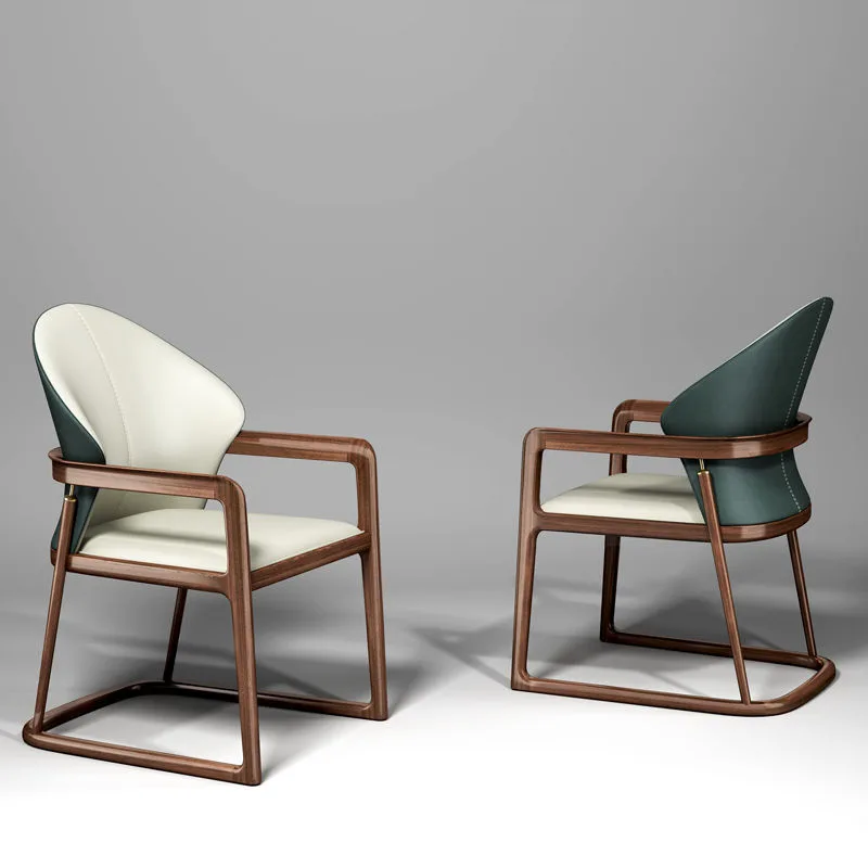JP Nordic Solid Wood Leather Brown Cafe