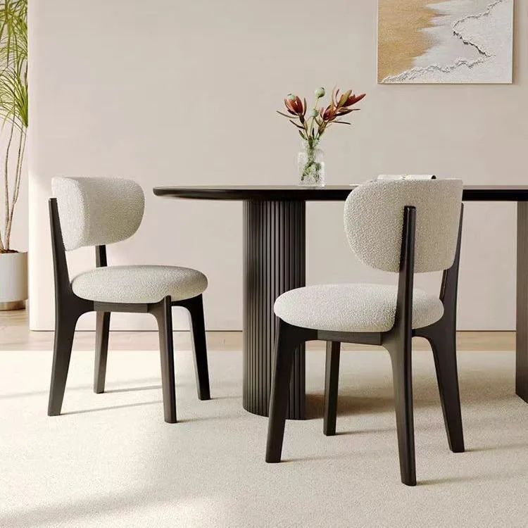 JP Nordic Solid Wood Velvet Upholstered Dining