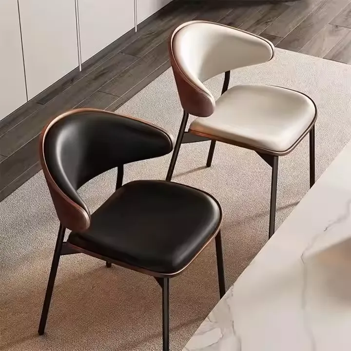 JP Simple New Leather Dining Chair Light