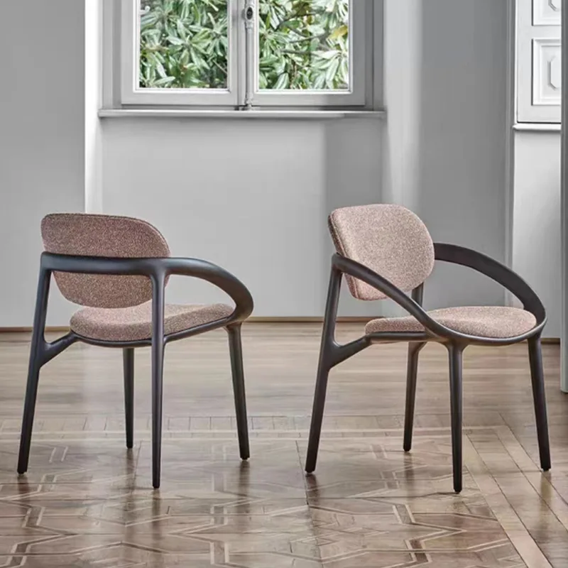 JP Walnut Solid Wood Chair,Linen Fabric Dining Chair photo 3