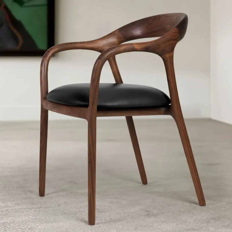 JP Western Style Leather Wood Cushion Elbow