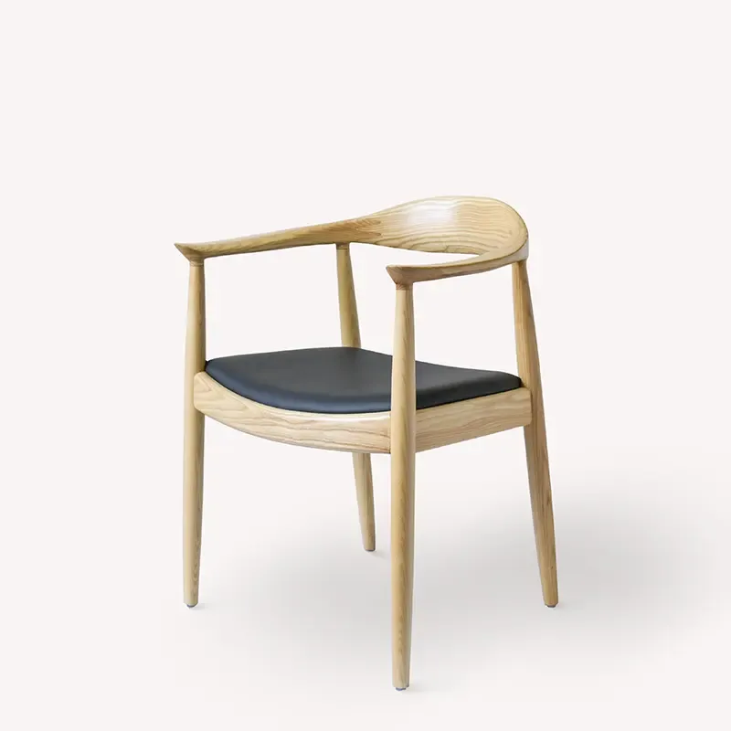 JP White Rubber Wood Leather Dining Chair photo 2