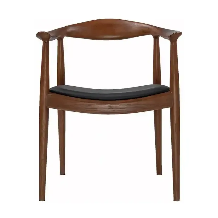 JP Woven Cord Side Leather Wood Chair