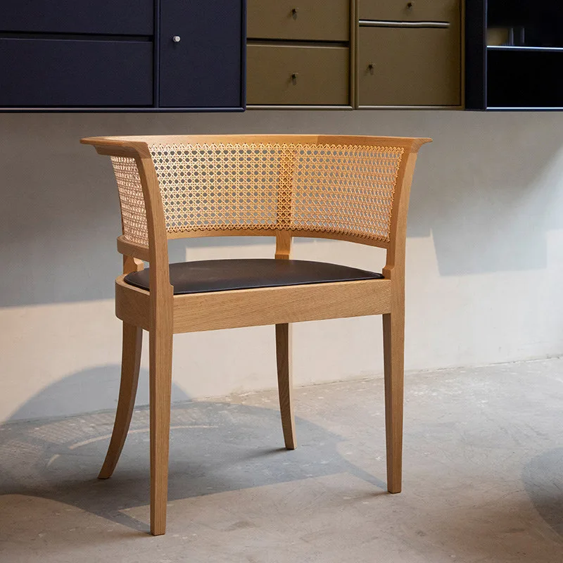 JP Ergonomic Luxury Solid Wood Rattan Dining photo 2