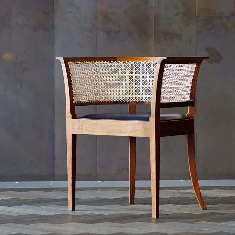 JP Ergonomic Luxury Solid Wood Rattan Dining photo 3