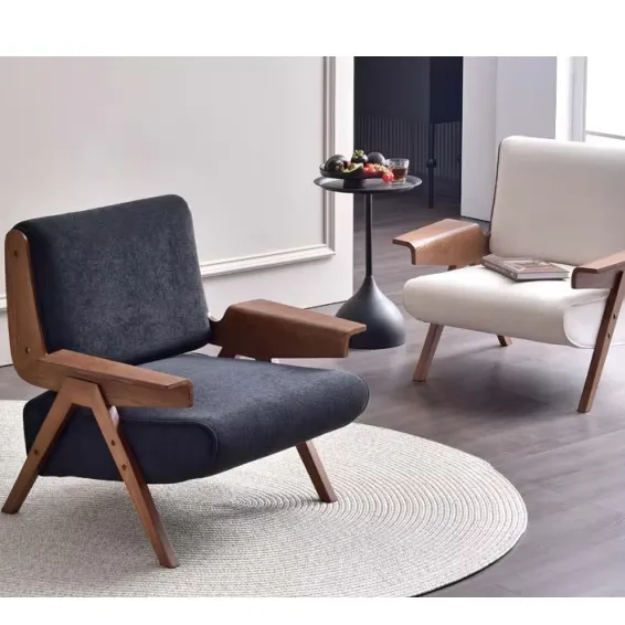 JP Midcentury Style Single Wooden Chair with