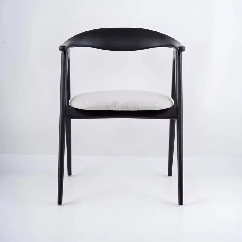 JP Modern Restaurant Furniture Black Solid Wood