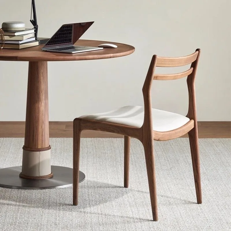 JP Modern Solid Wood Leather Chairs Restaurant photo 2