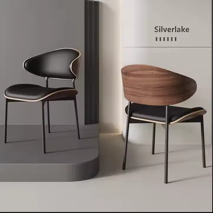 JP Solid Wood Dining Chairs Leather Modern photo 3