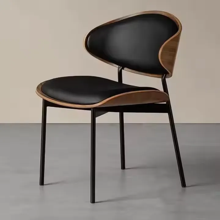 JP Solid Wood Dining Chairs Leather Modern