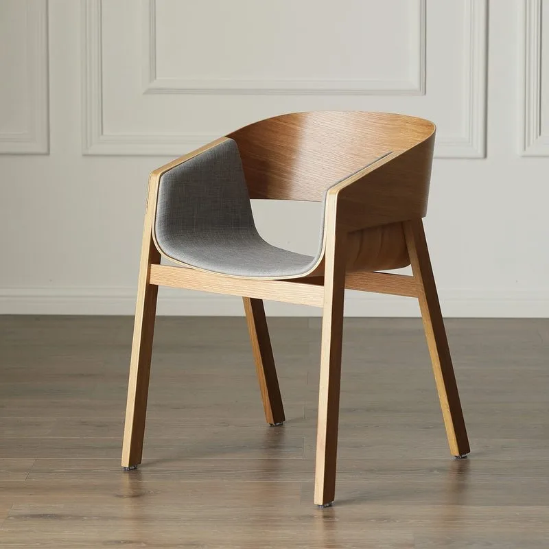JP Wood Modern Dining Chairs with Armrests photo 2