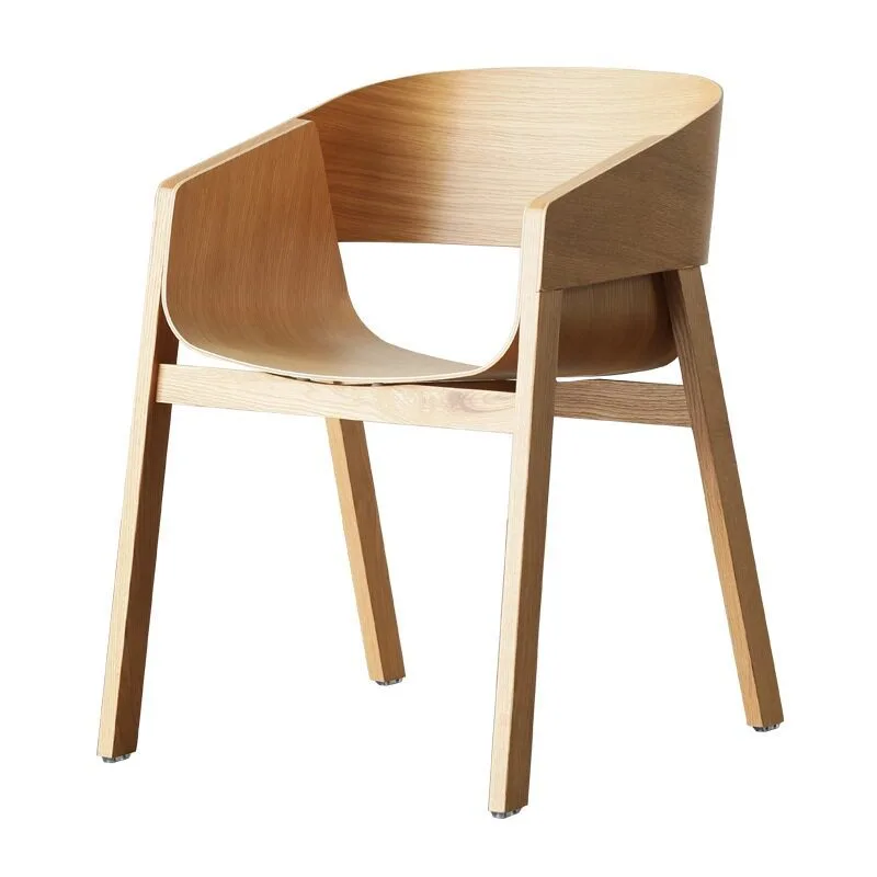 JP Wood Modern Dining Chairs with Armrests