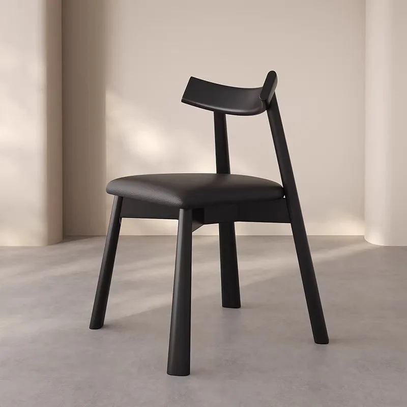 JP Wholesale Leather Dining Chairs Wooden Legs photo 2