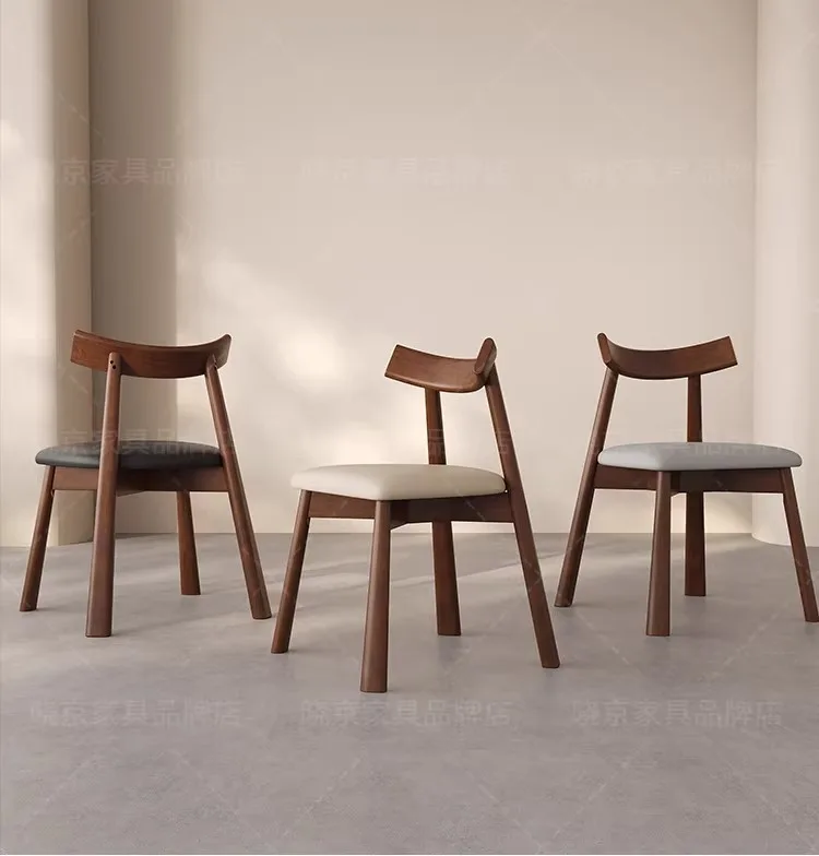 JP Wholesale Leather Dining Chairs Wooden Legs photo 3