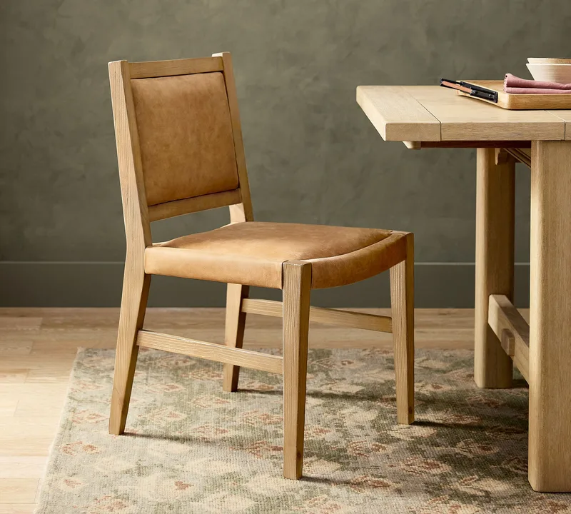 JP Mid-century Antique Solid Oak Wood Armless