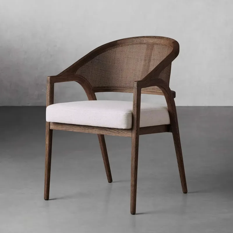 JP Modern Real Rattan Solid Wood Arm